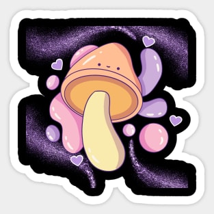 Groovy purple mushroom Sticker